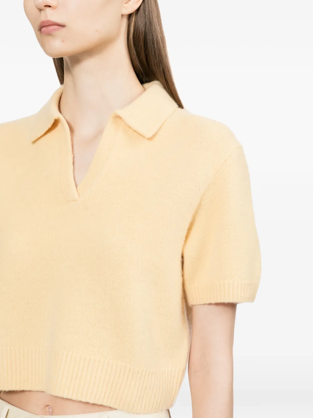 Helmut Lang Gebreide top met polokraag Geel
