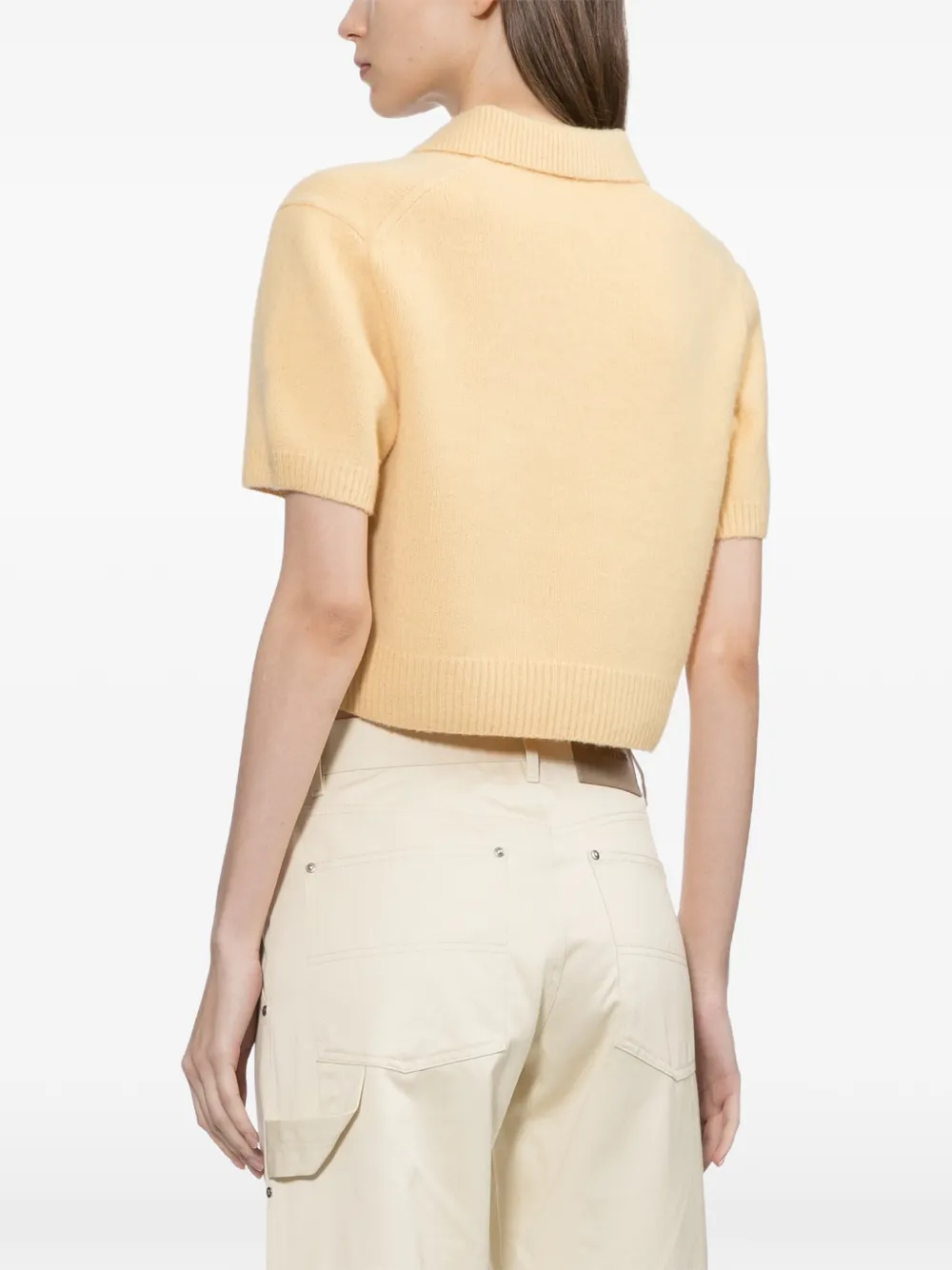 Helmut Lang Gebreide top met polokraag Geel