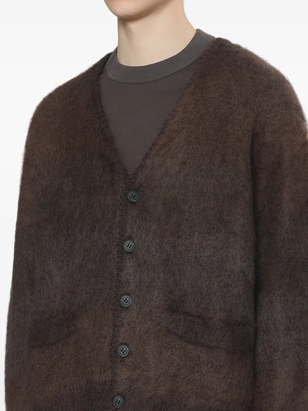 Comme des Garçons Homme Geborsteld vest van mohairblend Bruin