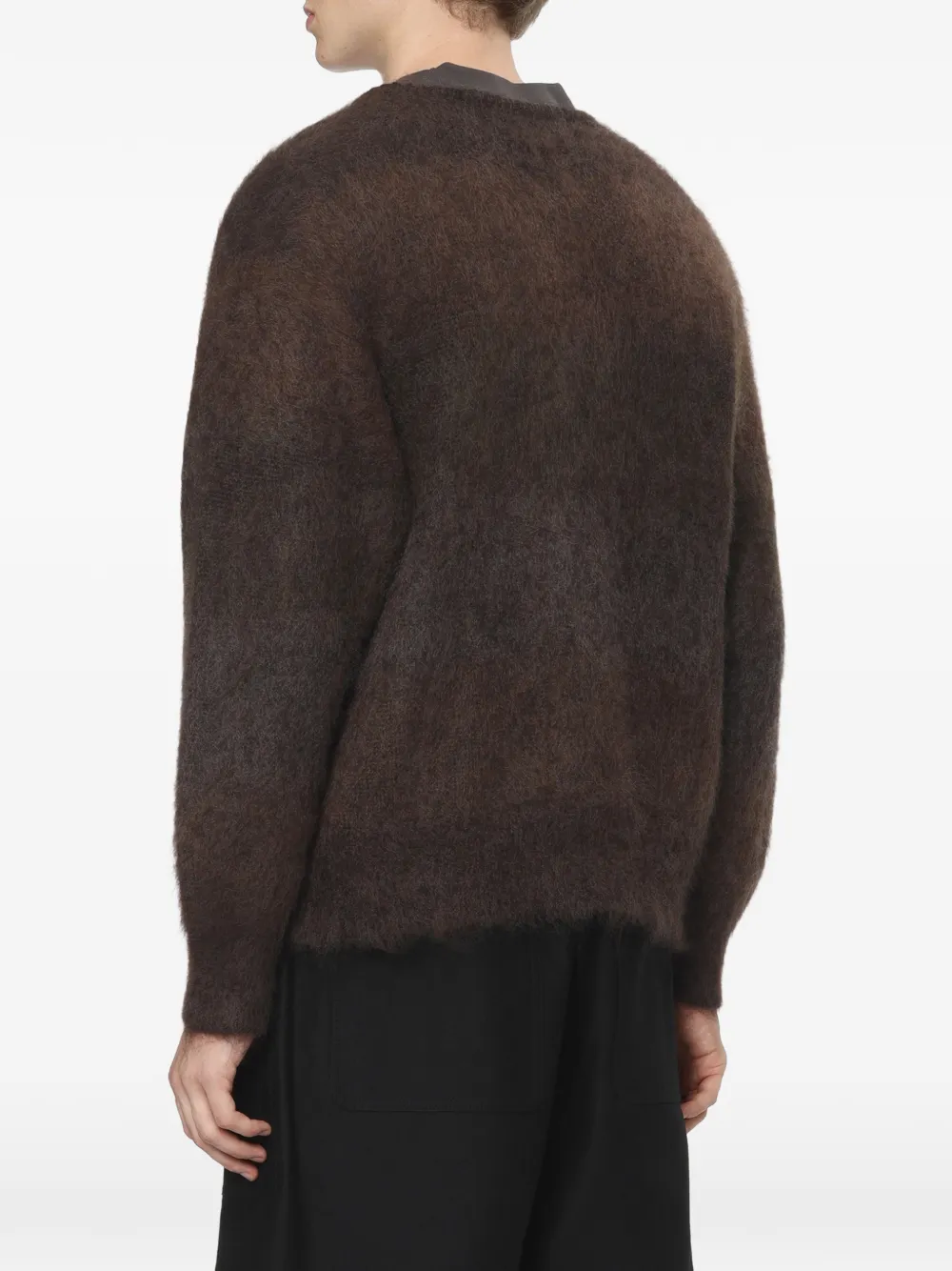 Comme des Garçons Homme Geborsteld vest van mohairblend Bruin
