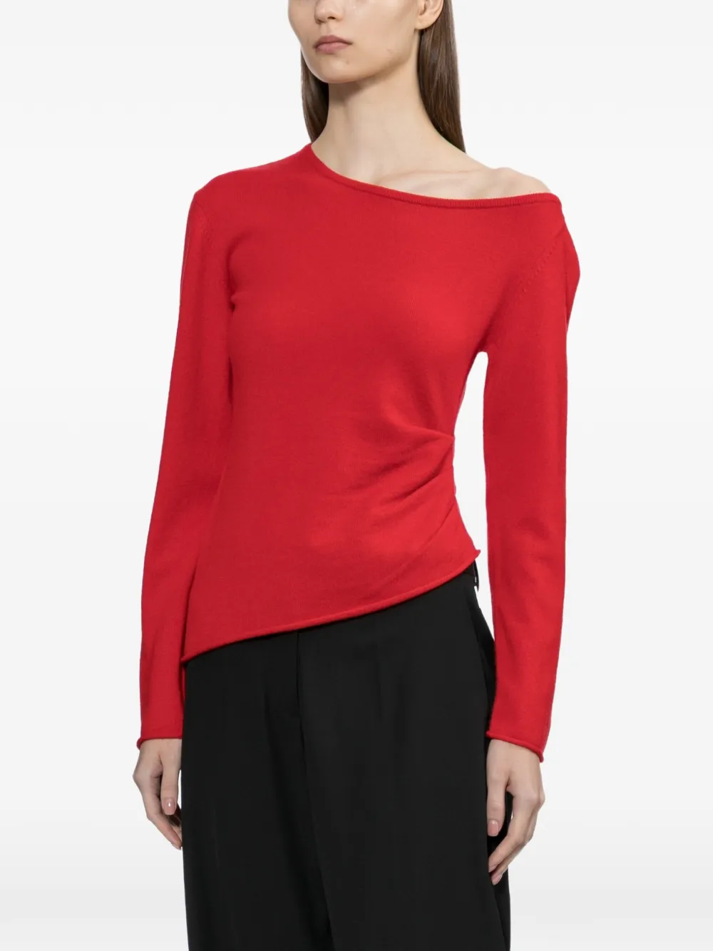 Helmut Lang Asymmetrische top Rood