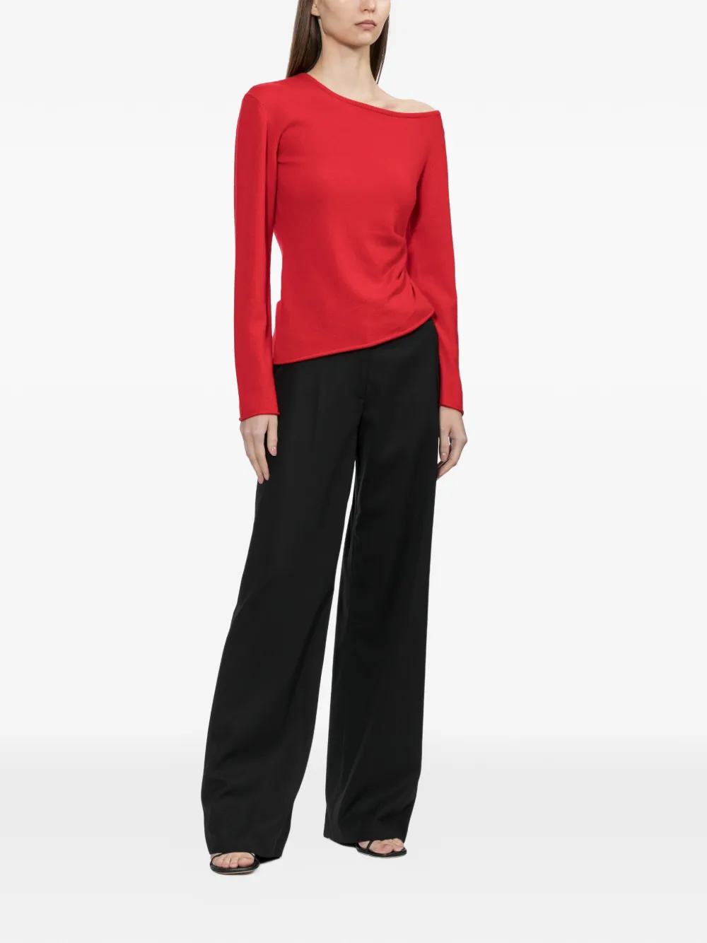 Helmut Lang Asymmetrische top Rood