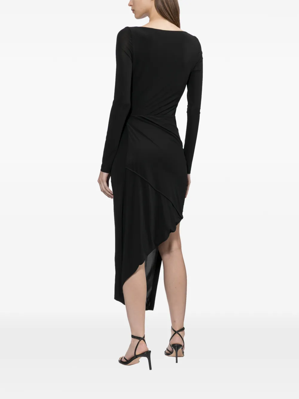 Helmut Lang Jurk met gedraaid gedrapeerd detail Zwart