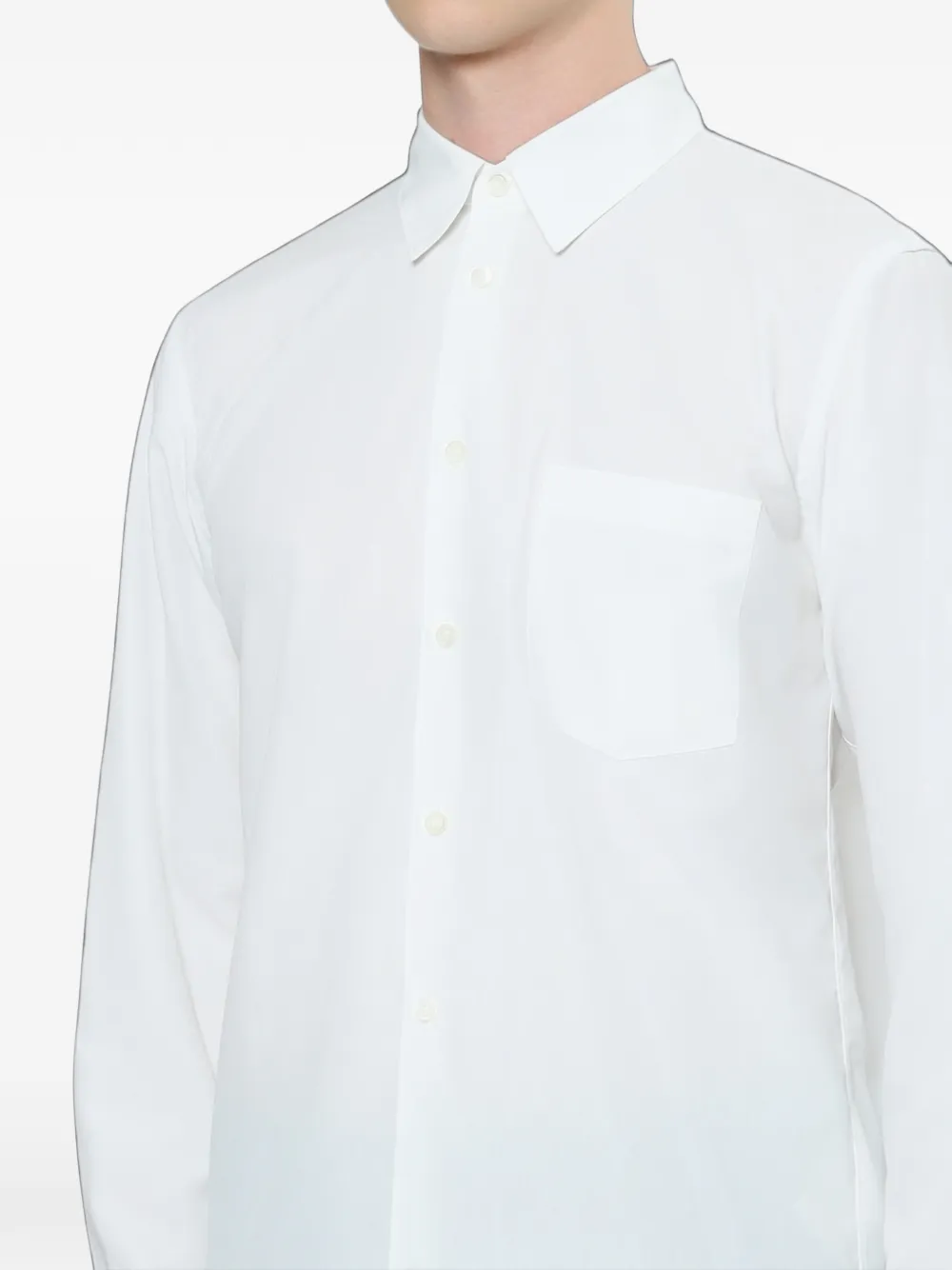 Black Comme Des Garçons ruffled-panel shirt Wit