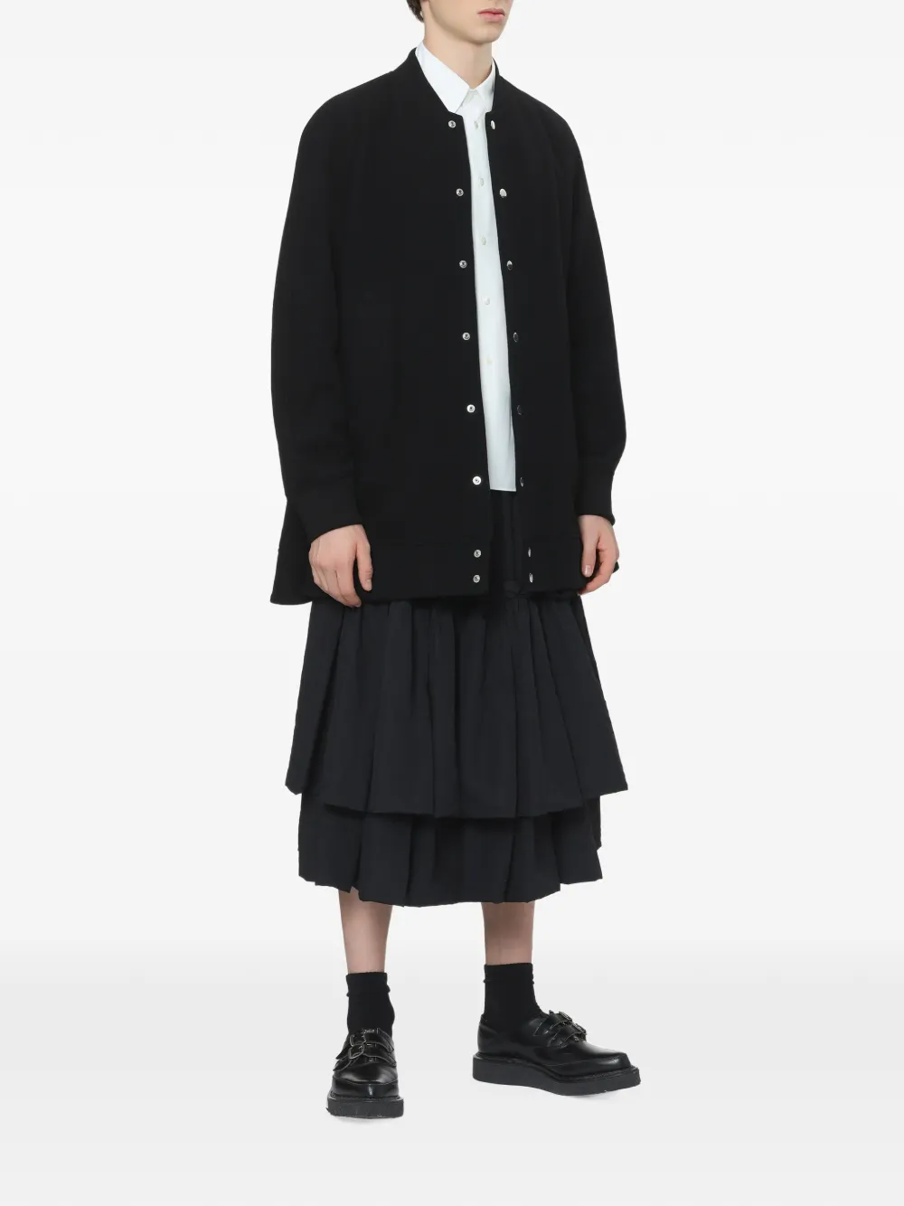 Black Comme Des Garçons ruffled-panel shirt Wit