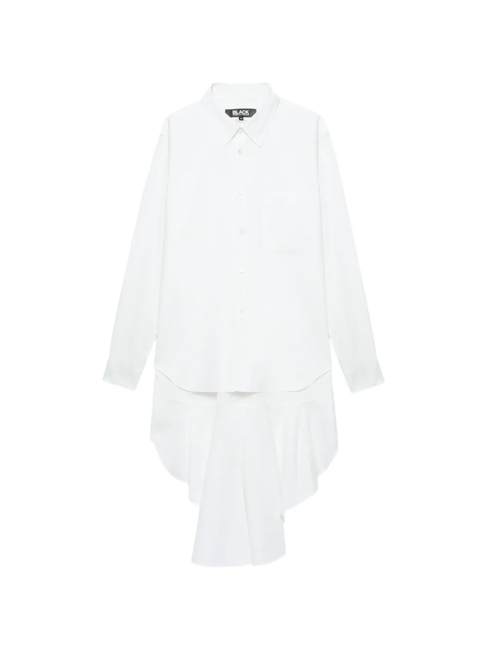 Black Comme Des Garçons Ruffled-panel Shirt In White