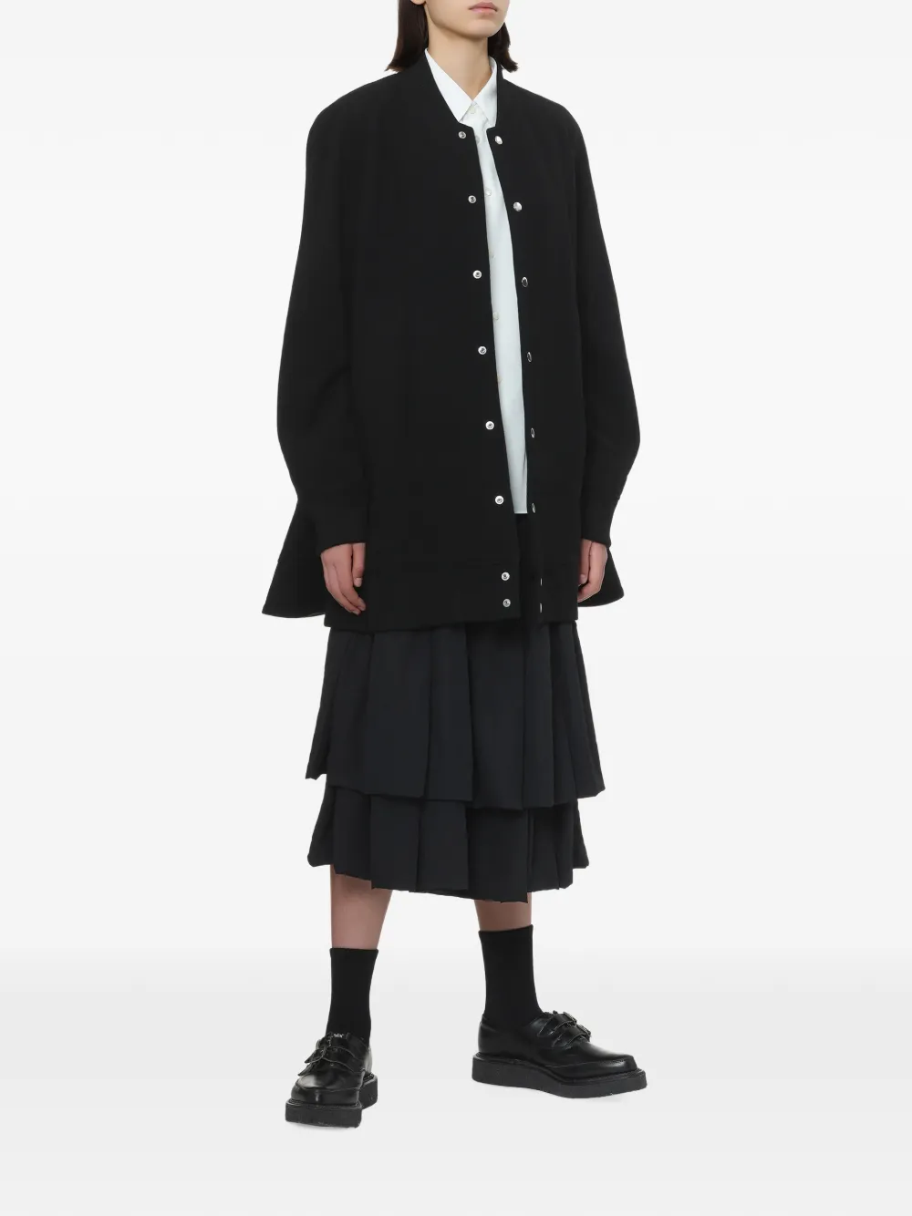 Black Comme Des Garçons ruffled-panel shirt Wit