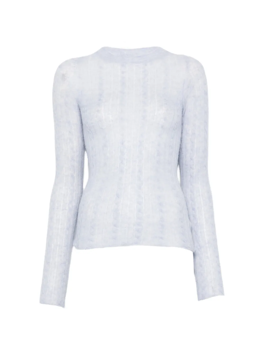 Haikure Sey Cable-knit Semi-sheer Sweater In Blue