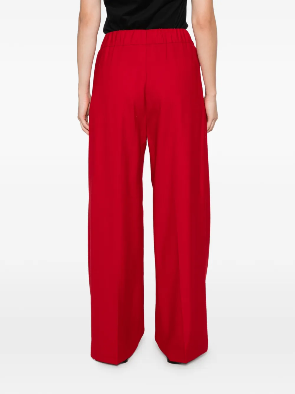 Semicouture Plooibroek met wijde pijpen Rood