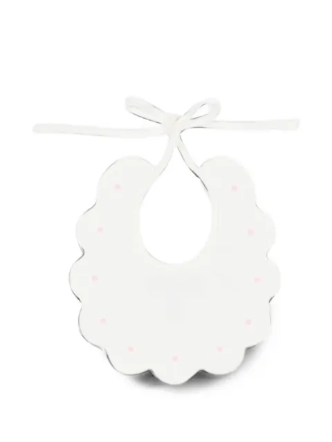 Little Bear polka-dot scalloped bib