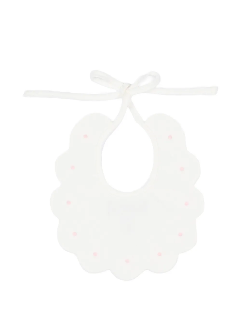 Little Bear Slabbetje met gewelfde afwerking en stippen Wit