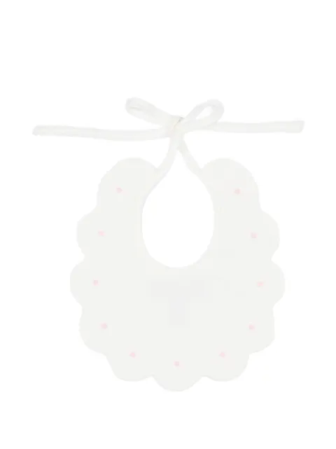 Little Bear polka-dot scalloped bib