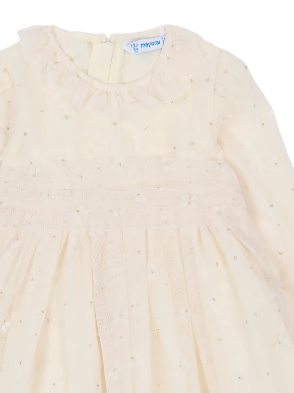 Mayoral Jurk met geborduurde bloemen Beige