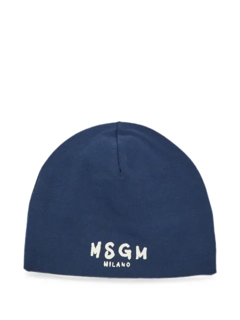 MSGM Kids logo-print beanie hat