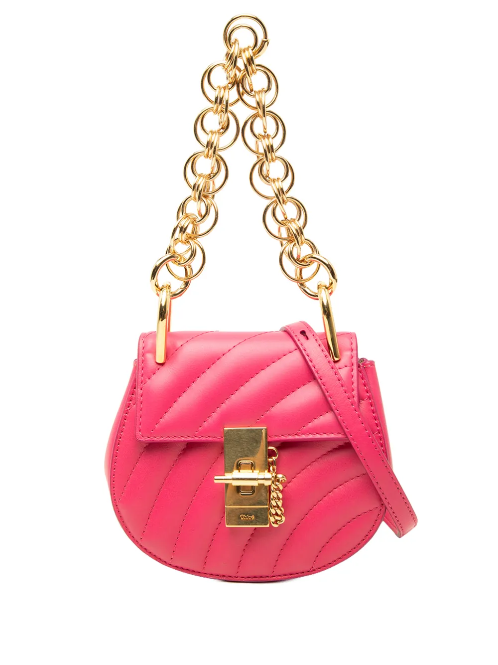 Chloé Pre-Owned 2018 Nano Quilted Leather Drew Bijou satchel - Pink