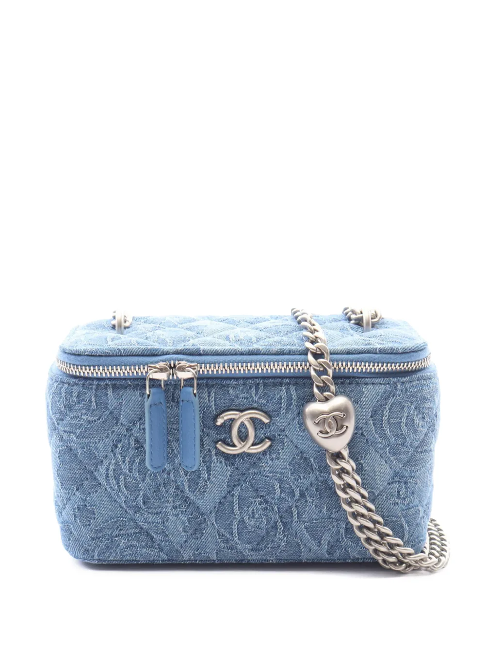 CHANEL Pre-Owned 2021-2026 Mini Denim Pearl Crush vanity bag - Blu