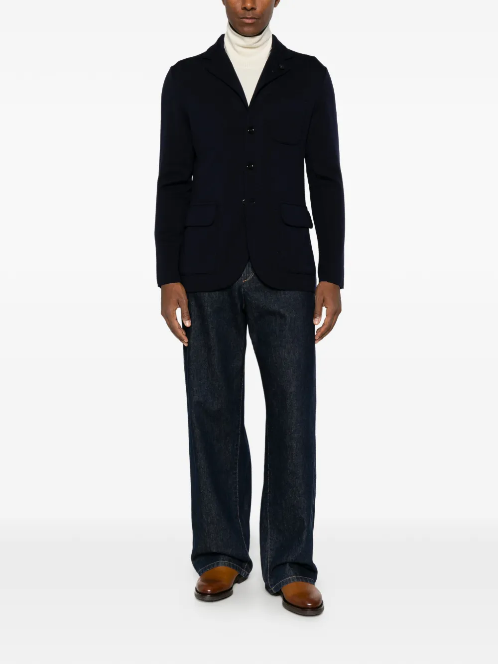 Lardini Blazer met enkele rij knopen Blauw