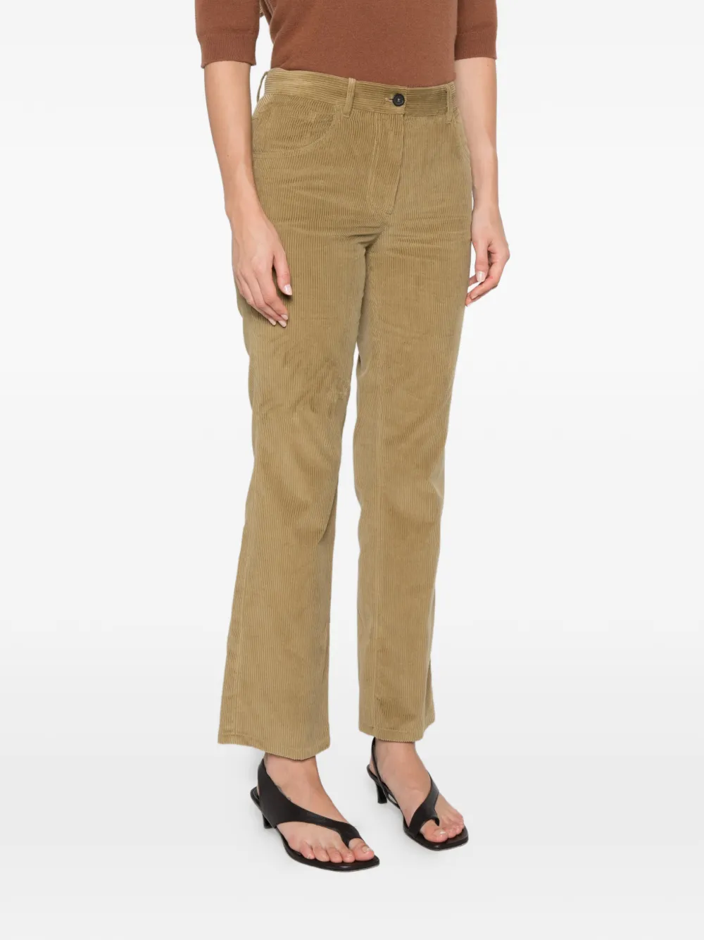 Semicouture Ribfluwelen broek Beige