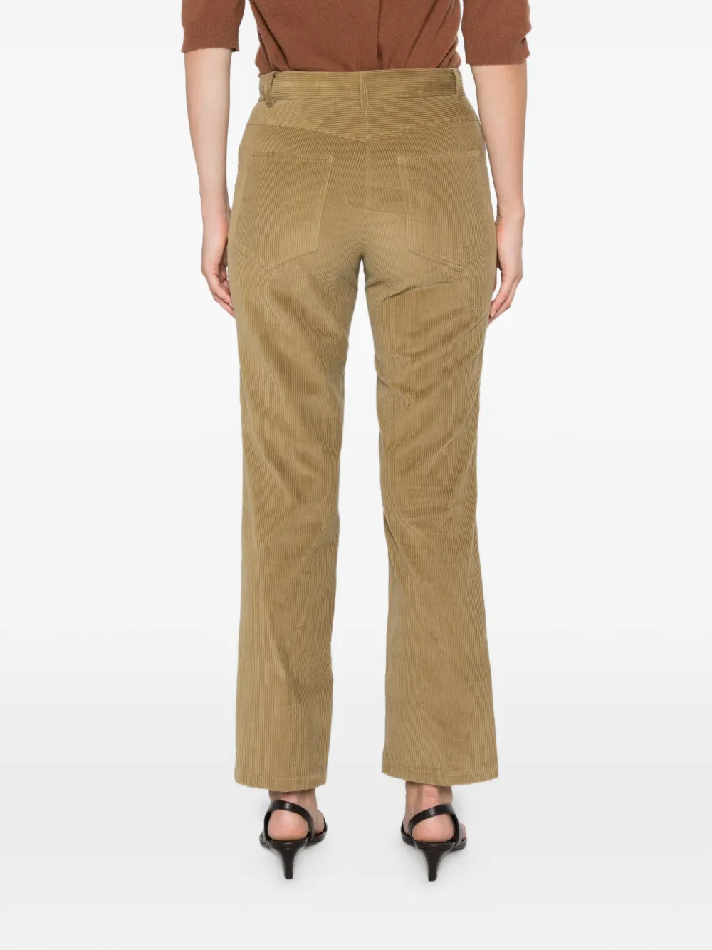 Semicouture Ribfluwelen broek Beige