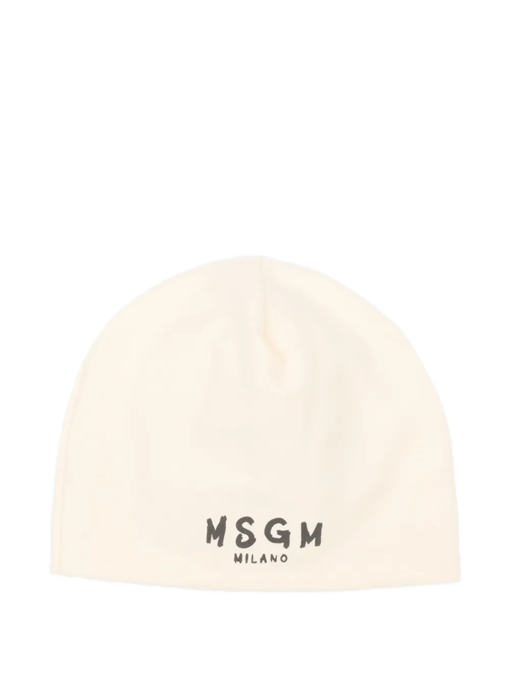 MSGM Kids Beanie mit Logo-Print - Nude