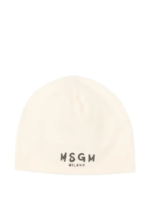 MSGM Kids logo-print beanie hat