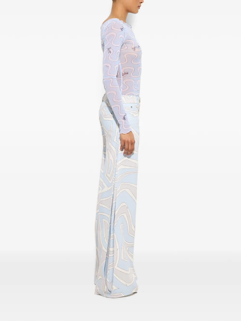 PUCCI Tulen top met Onda-print Blauw