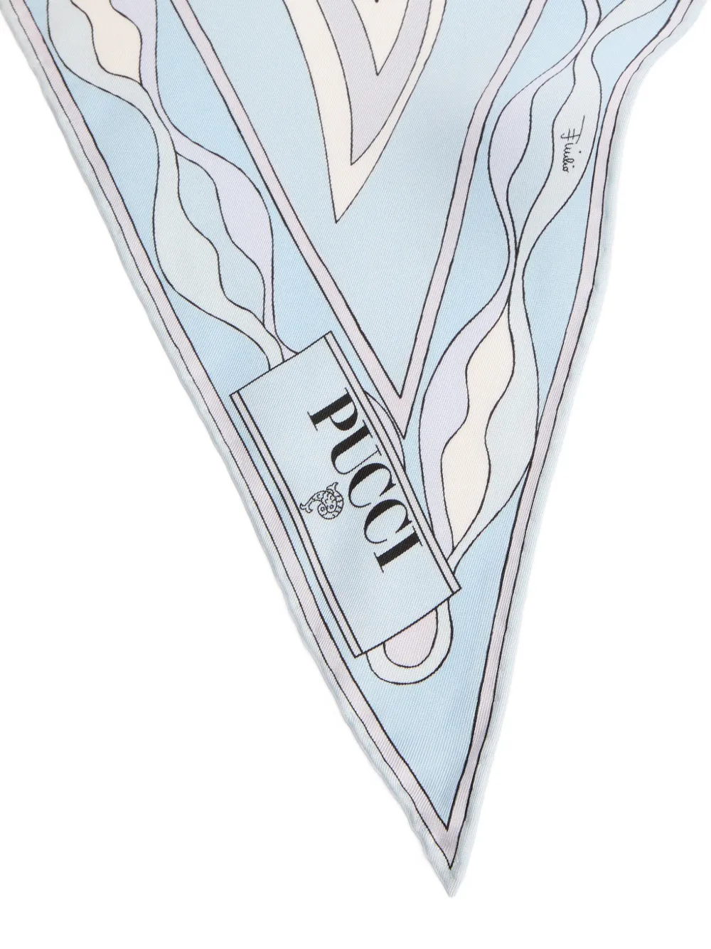 PUCCI Zijden sjaal met Labirinto-print Blauw
