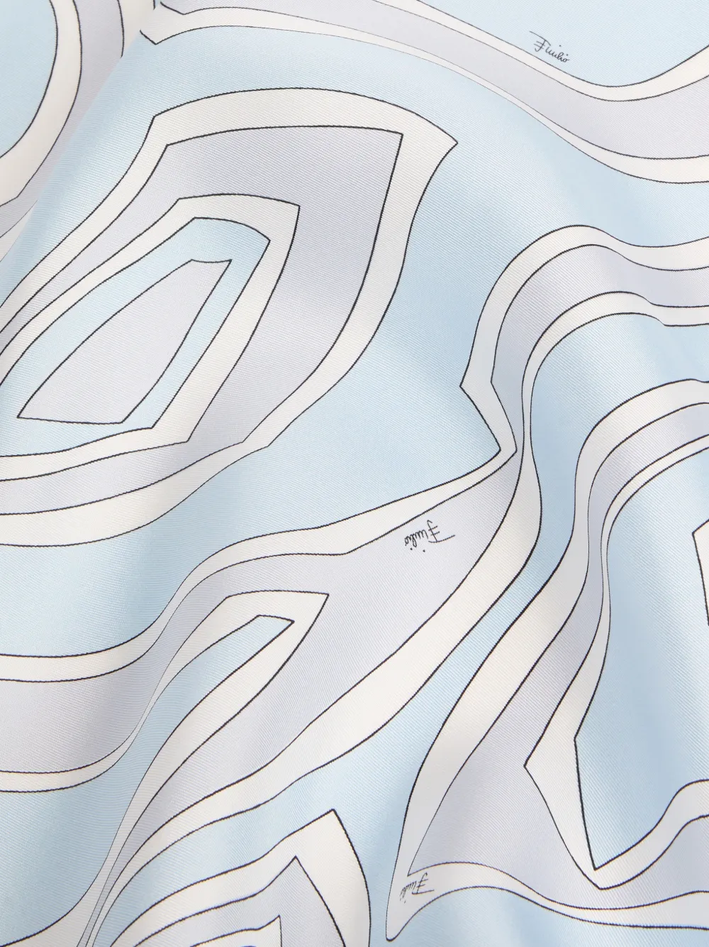 PUCCI Zijden sjaal met Labirinto-print Blauw