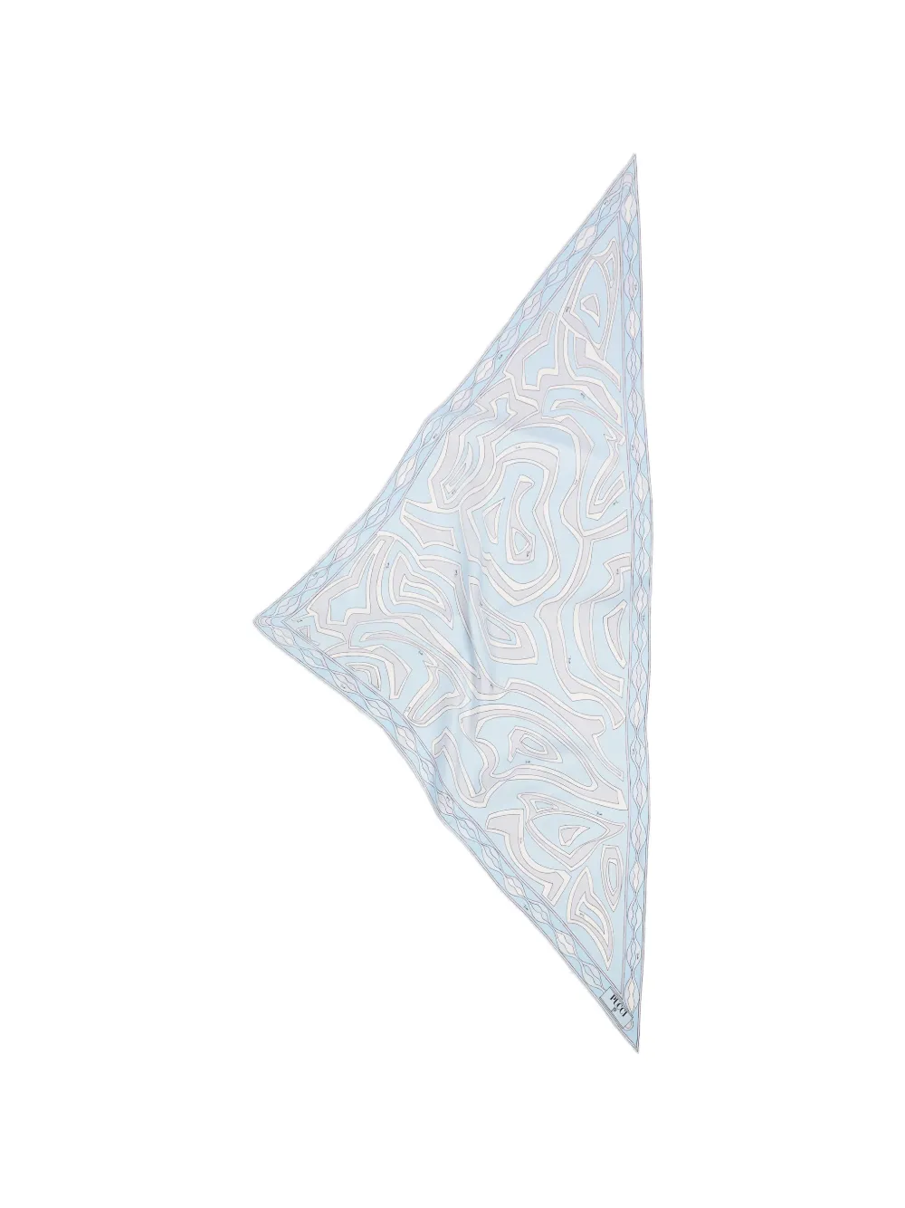 PUCCI Labirinto-print silk triangle scarf - Blue