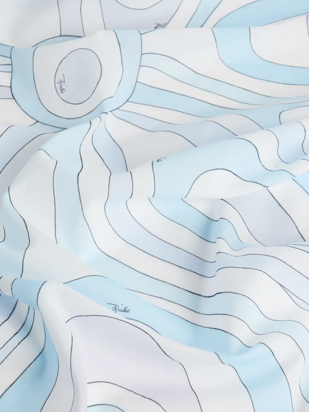 PUCCI Katoenen wikkelrok met Marmo-print Blauw