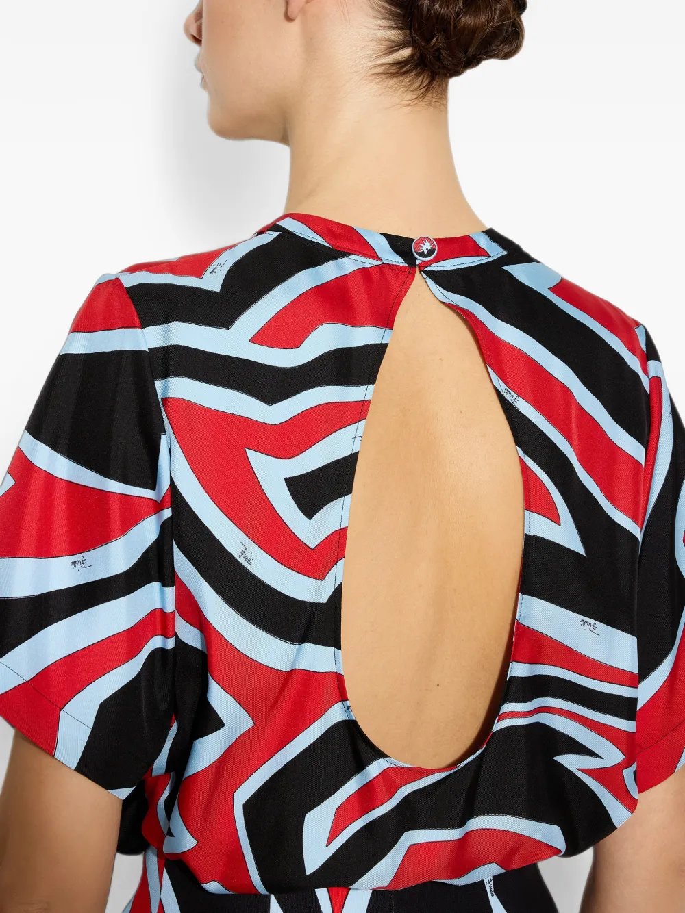 PUCCI Zijden top met Labirinto-print Zwart