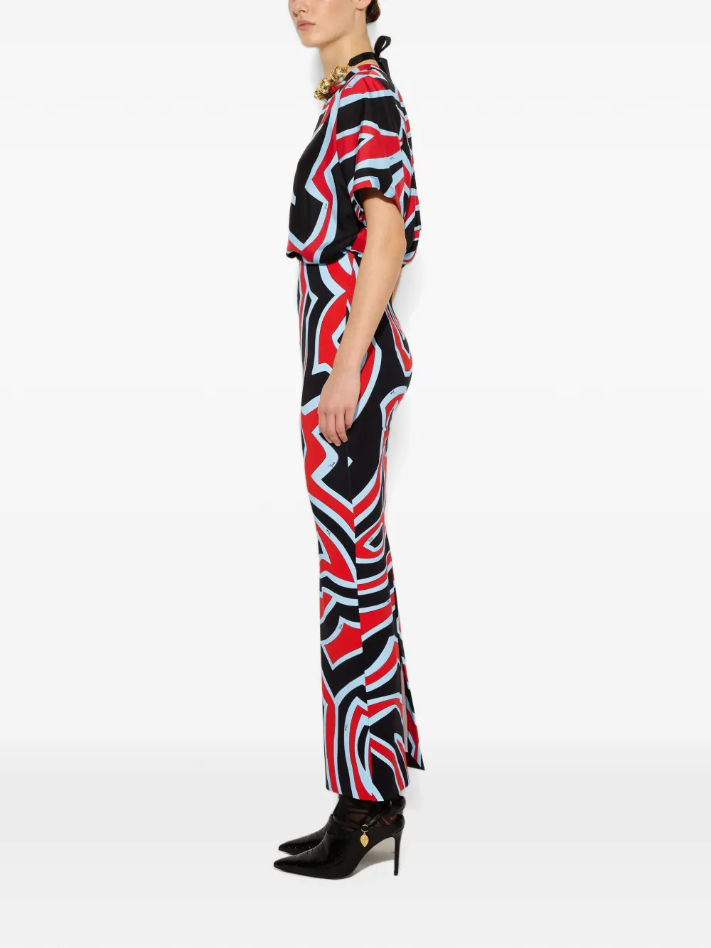 PUCCI Zijden top met Labirinto-print Zwart