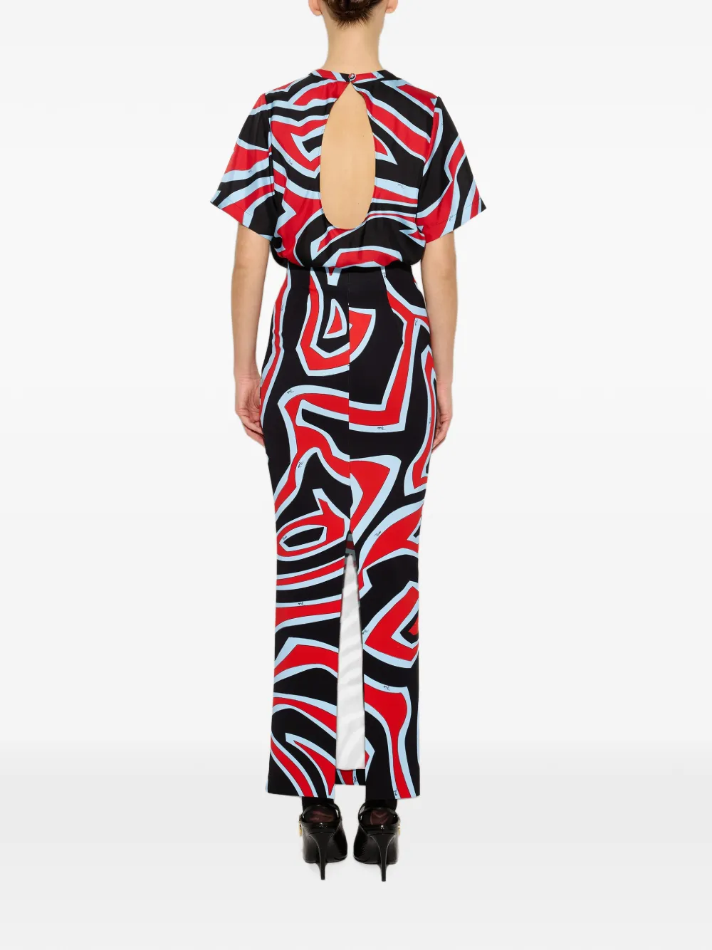 PUCCI Zijden top met Labirinto-print Zwart