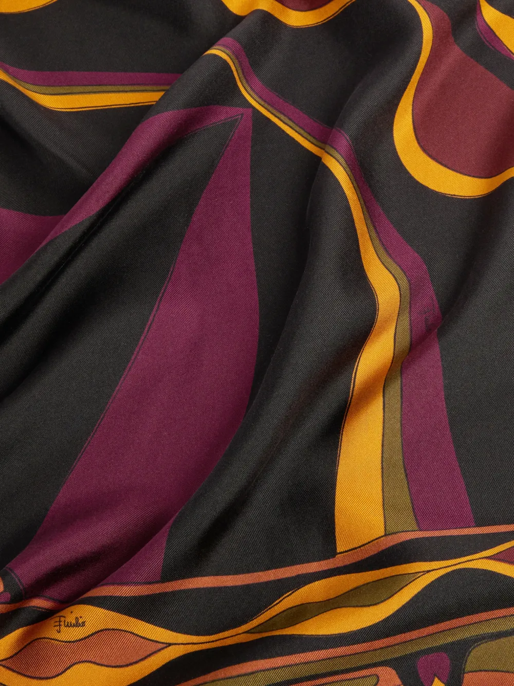 PUCCI Zijden stola met print Zwart