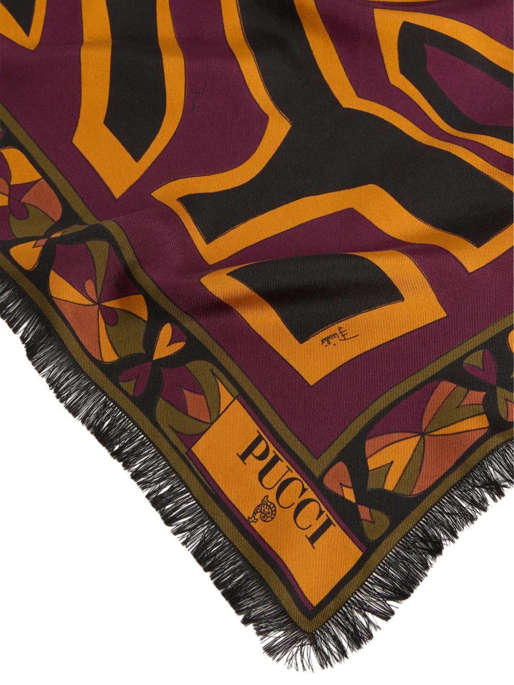 PUCCI Zijden stola met print Zwart
