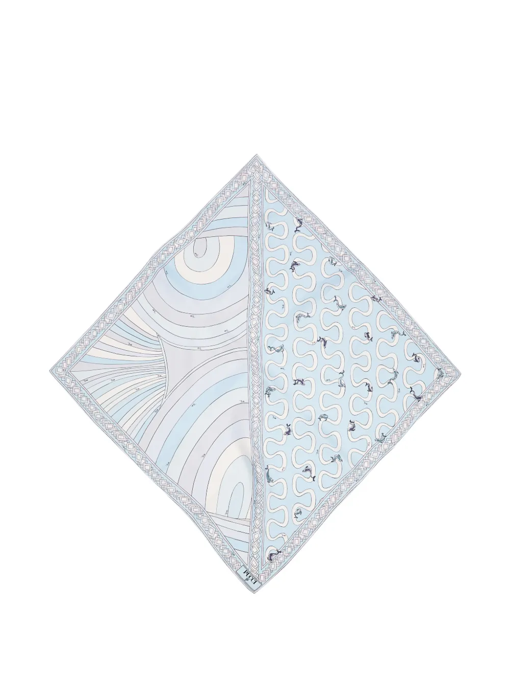 PUCCI Onda and Iride print silk scarf - Blu