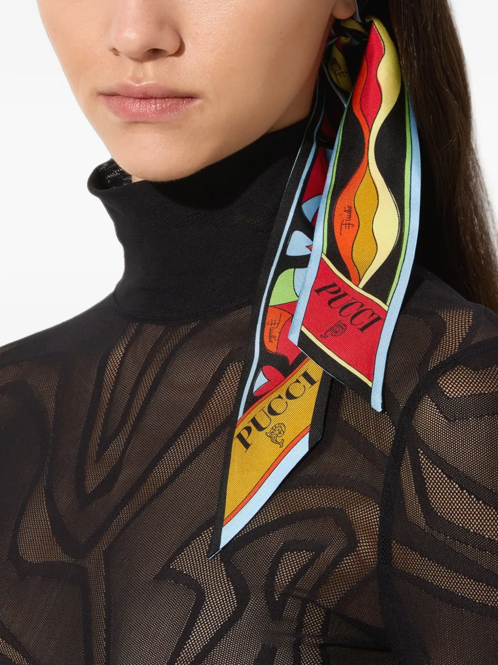 PUCCI Zijden bandeau met print Zwart