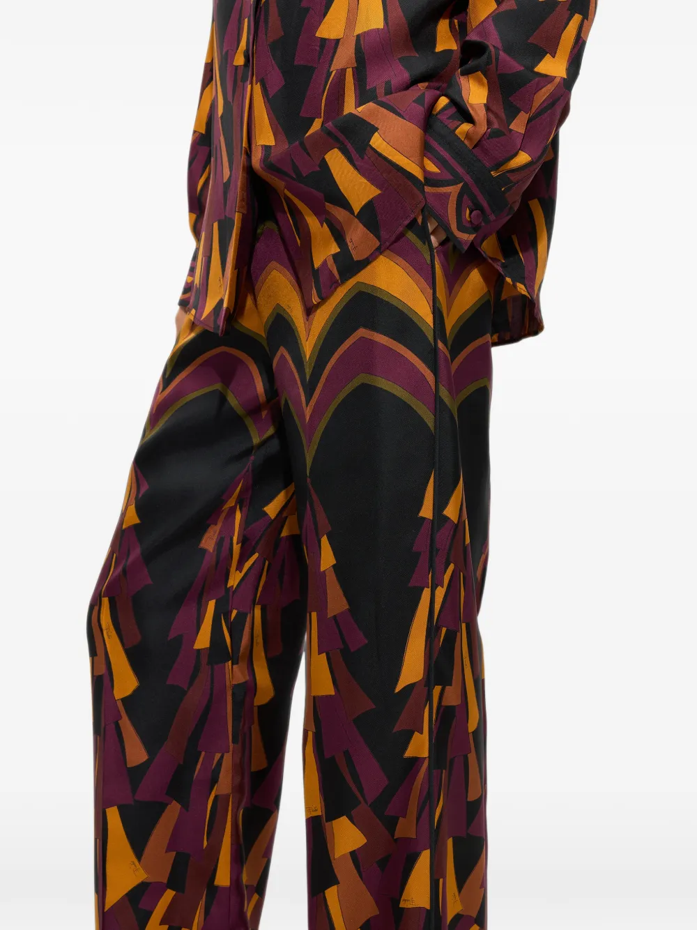 PUCCI Baiadera Print Silk Pants in Black, view 5