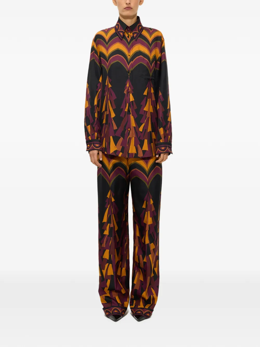 PUCCI Baiadera Print Silk Pants in Black, view 2