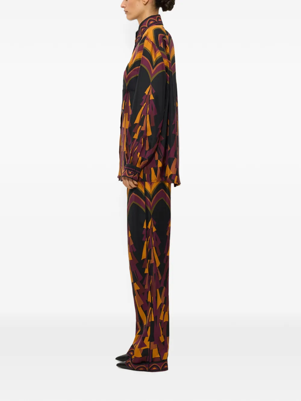 PUCCI Baiadera Print Silk Pants in Black, view 3