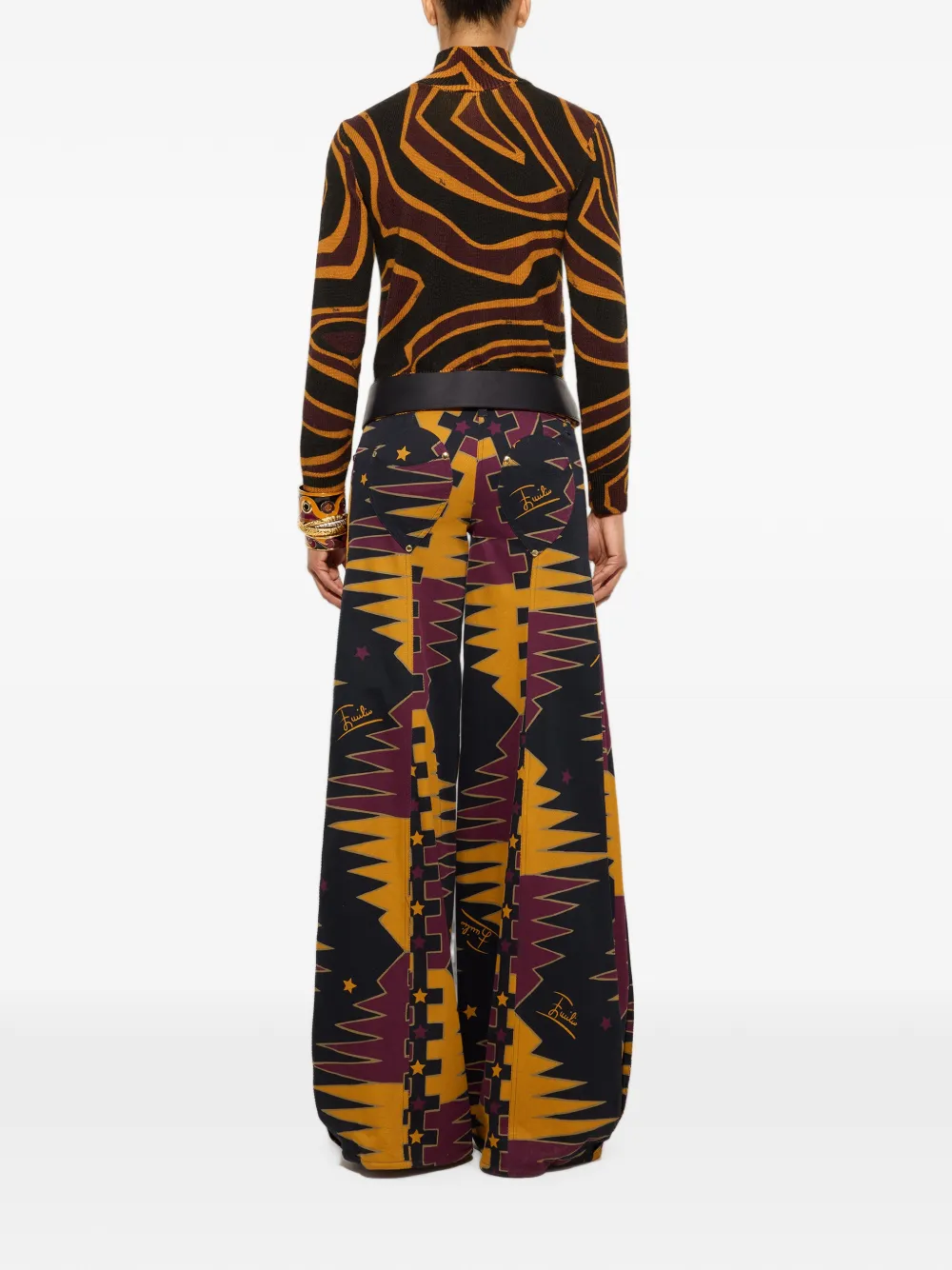 PUCCI Wollen trui met hoge hals en Labirinto-print Zwart