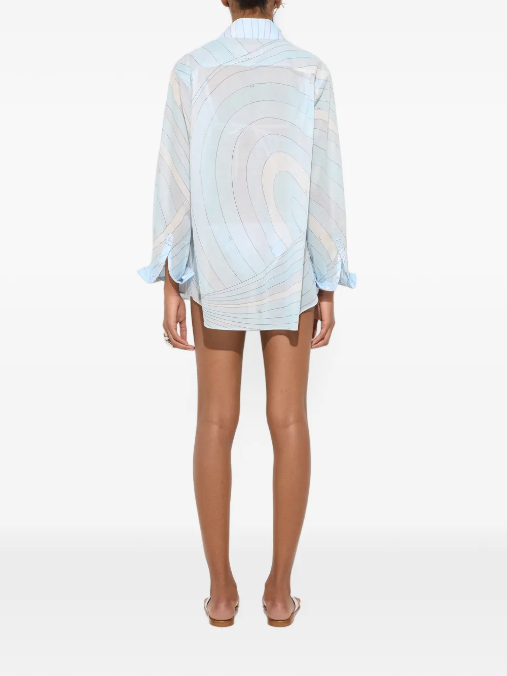 PUCCI Mousseline blouse met Iride-print Blauw