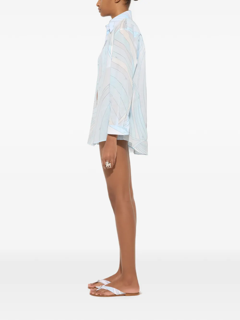 PUCCI Mousseline blouse met Iride-print Blauw