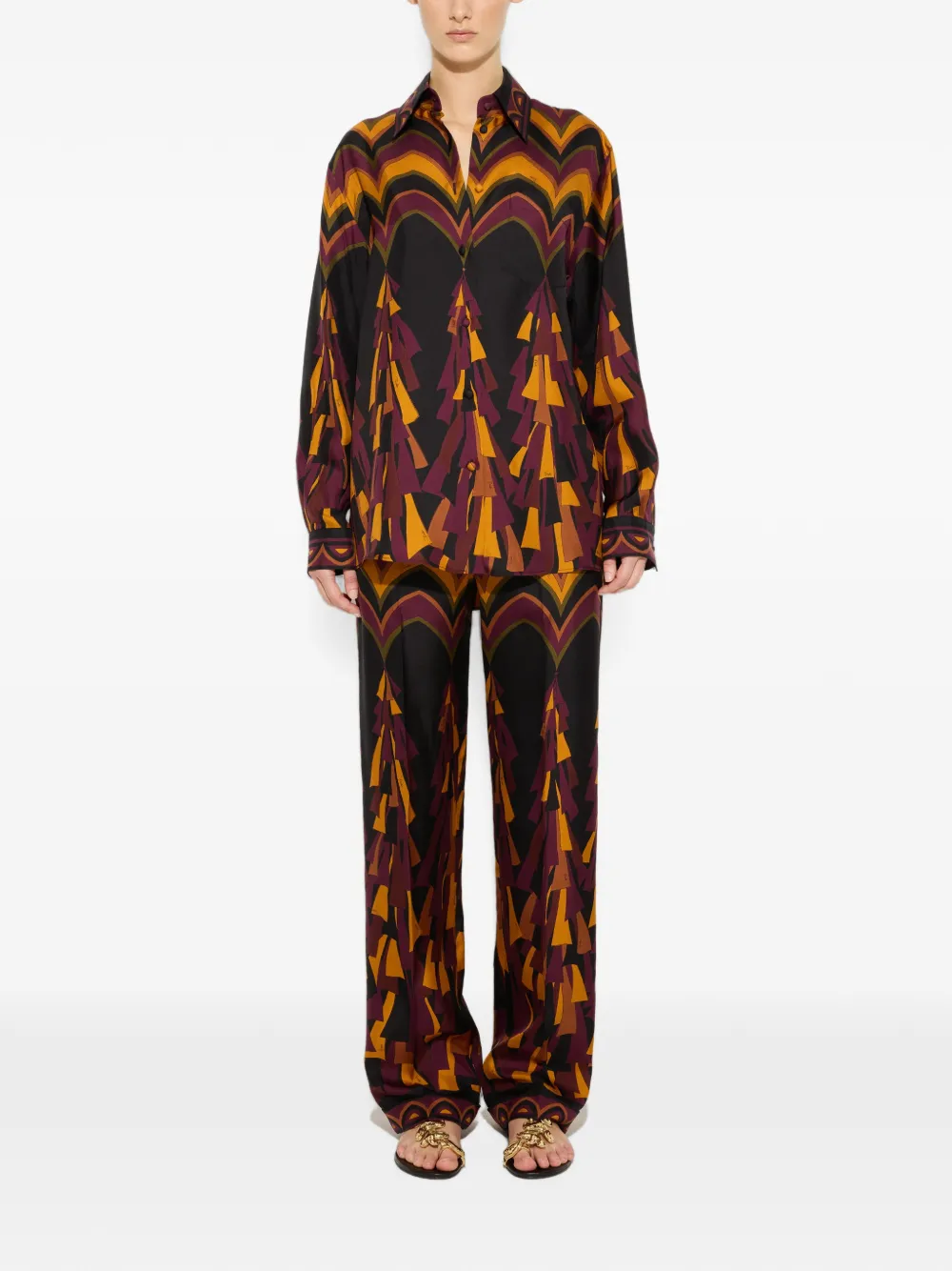 PUCCI Baiadera zijden blouse met print Zwart