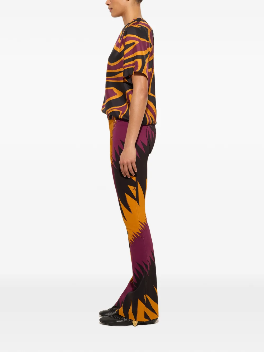 PUCCI Zijden top met Labirinto-print Zwart
