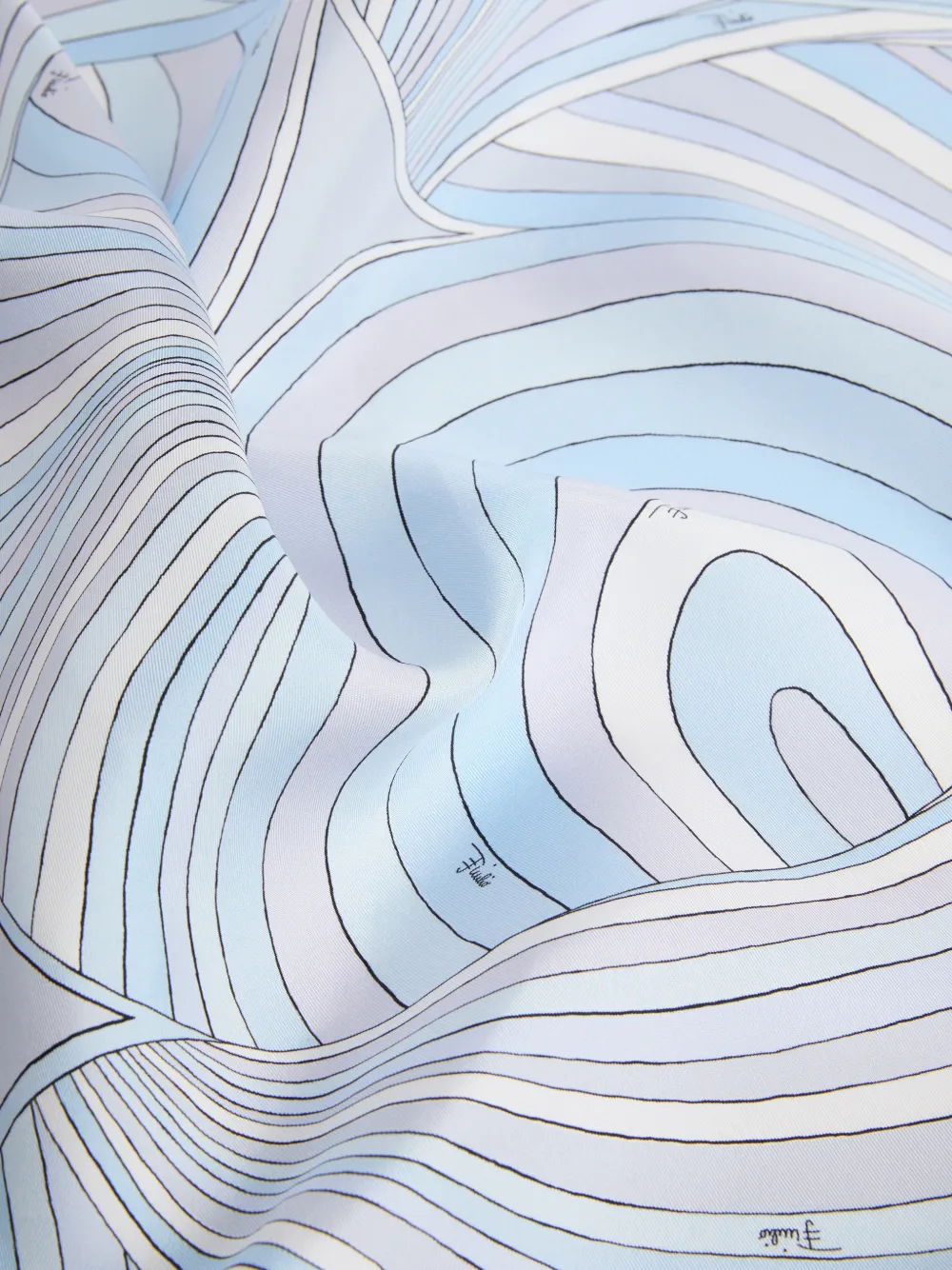 PUCCI Zijden sjaal met Iride-print Blauw