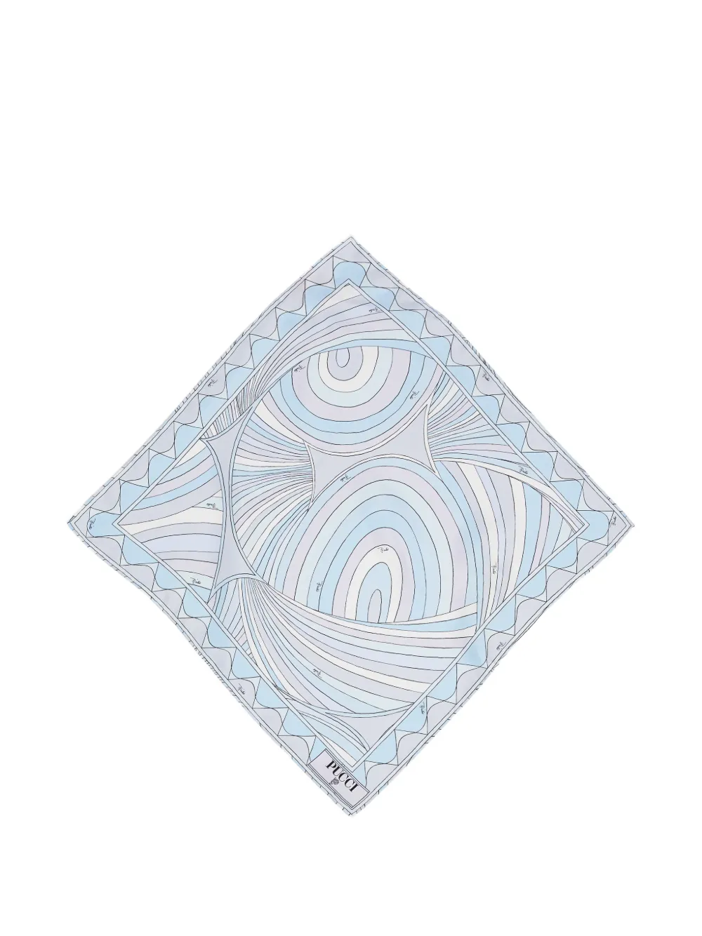 PUCCI Foulard piccolo in seta con stampa Iride - Blu