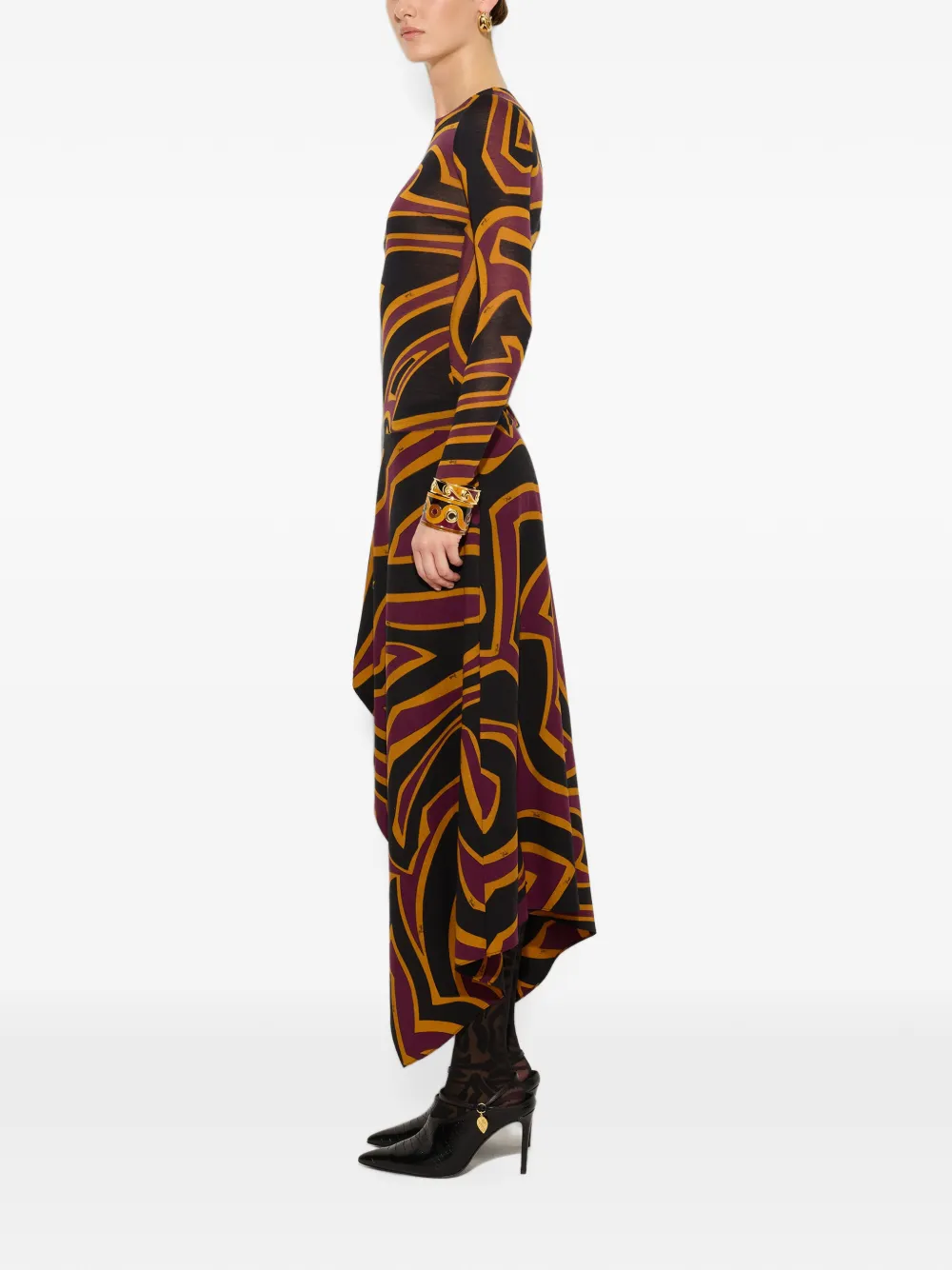 PUCCI Labirinto jersey jurk met print Zwart