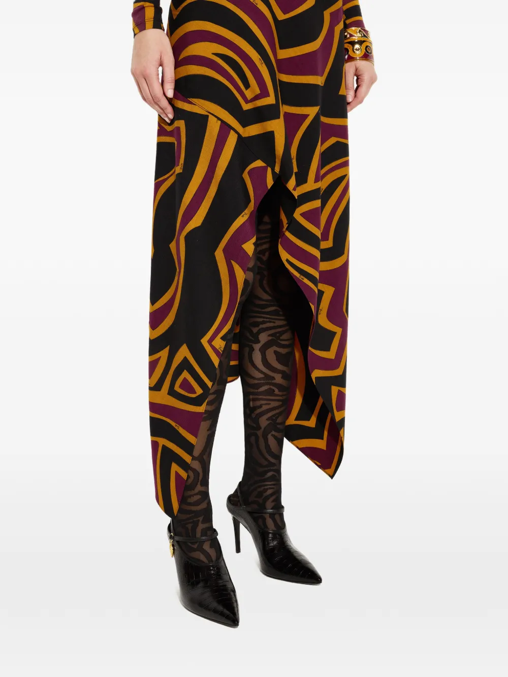 PUCCI Labirinto jersey jurk met print Zwart