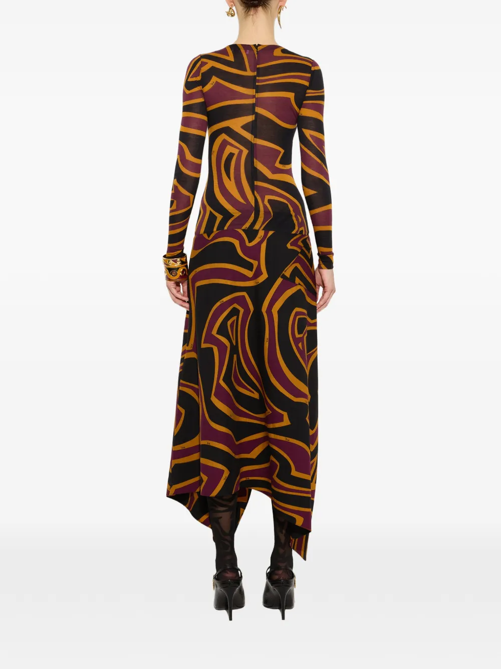 PUCCI Labirinto jersey jurk met print Zwart